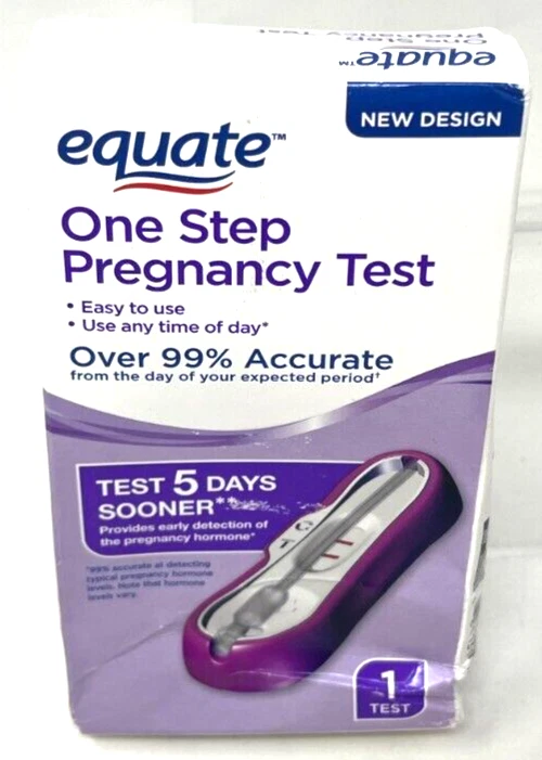 Prueba de embarazo Equate One Step sellada 1 prueba caducidad: 2/2026 Foto 2 de 3