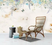 3D Butterfly Floral Wallpaper Wall Mural Removable Self-adhesive Sticker 828