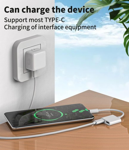 2 in 1 Charger Headphone USB Type C to 3.5mm Aux Audio Cable Cord Adapter lot - Picture 10 of 21
