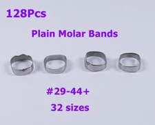 32Kits/128Pcs Dental Orthodontic Plain Molar Bands 1st 6th Inner Rough #29-44+