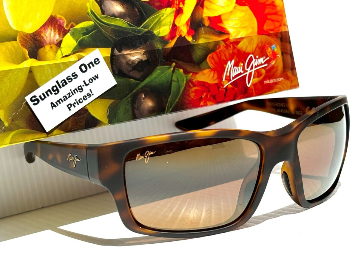 ★超レア【USオリジナル／希少MONO／6-EYEラベル／深溝】マイルストーンズ Maui Jim MANGROVES Matte Tortoise POLARIZED HCL Bronze GLASS