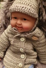 Gehäkeltes Set_Ausfahrgarnitur_Gr.56_ Erstlings-Set_Baby-Garnitur_Jungen