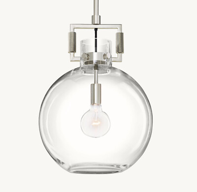 Restoration Hardware RH Mechanist Glass Globe Pendant Light-14