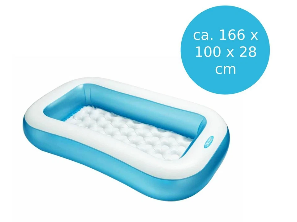 INTEX Pool Planschbecken Swimming  Rechteckig Baby Kinderpool 166 x 100 x 28 cm - Bild 2 von 2