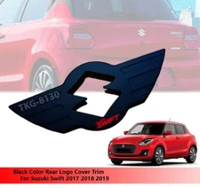 Black Color Rear Logo Cover Trim Fit Suzuki Swift 2017 2018 2019