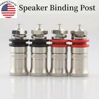 4pcs Rhodium Plated Speaker Binding Post short thread Terminal Banana Plug