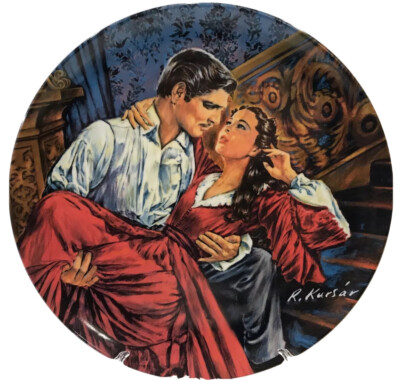 Vintage Collector Plate Knowles Scarlett And Rhett 1986 Gone
