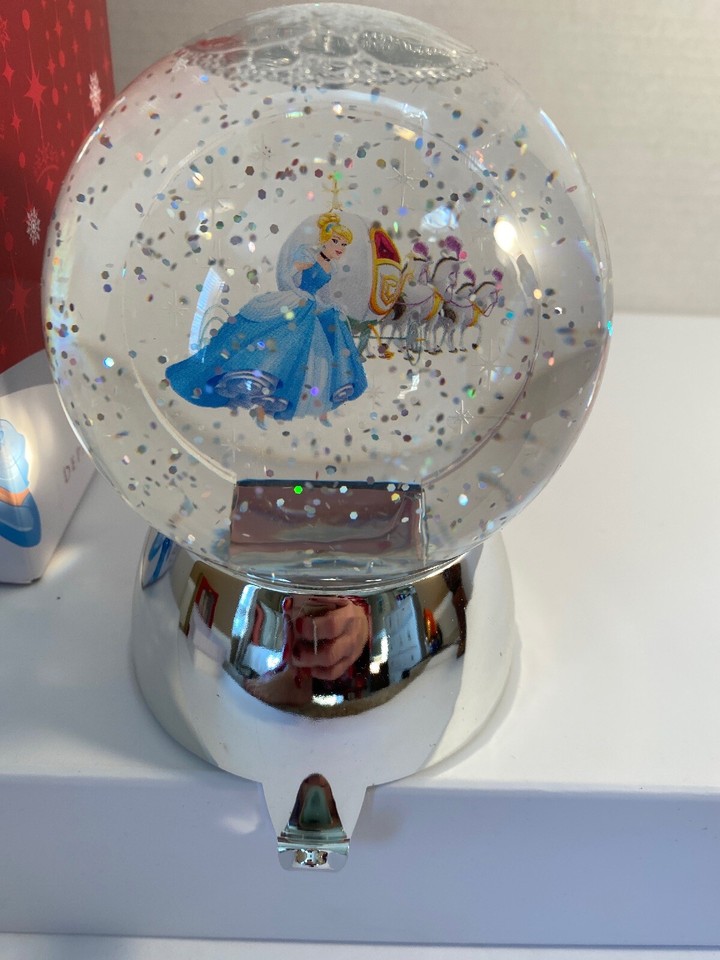 New Disney Dept 56 Cinderella Christmas Snow Globe Stocking Holder