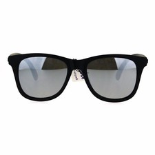 KUSH Sunglasses Unisex Classic Square Textured Black Frame Mirror Lens UV400
