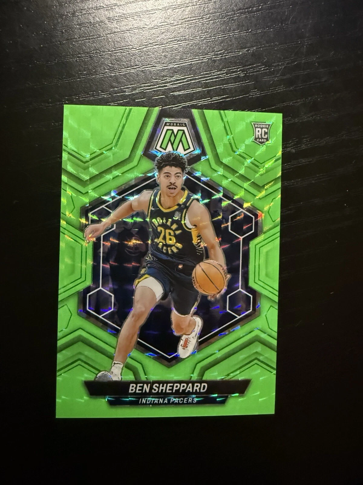 2023-24 Mosaic Ben Sheppard Green Fluorescent Prizm SSP 3/10 Rookie Card 244