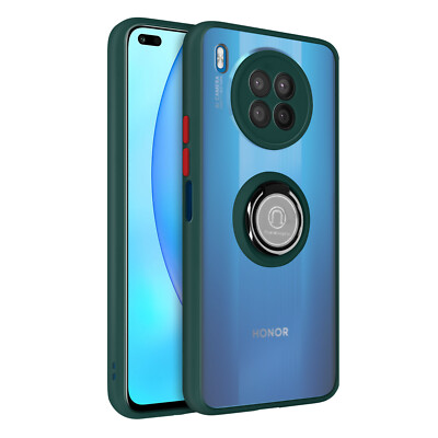 Case for Honor 50 Lite and Huawei nova 8i Bi-material with Metal Ring - Green