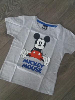 Disney Mickey Mouse T-Shirt Kindershirt Gr.110-116 hellgrau NEU und ungetragen