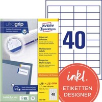 Avery Zweckform Universal-Etiketten, 48,5 X 25,4 Mm, Weiá