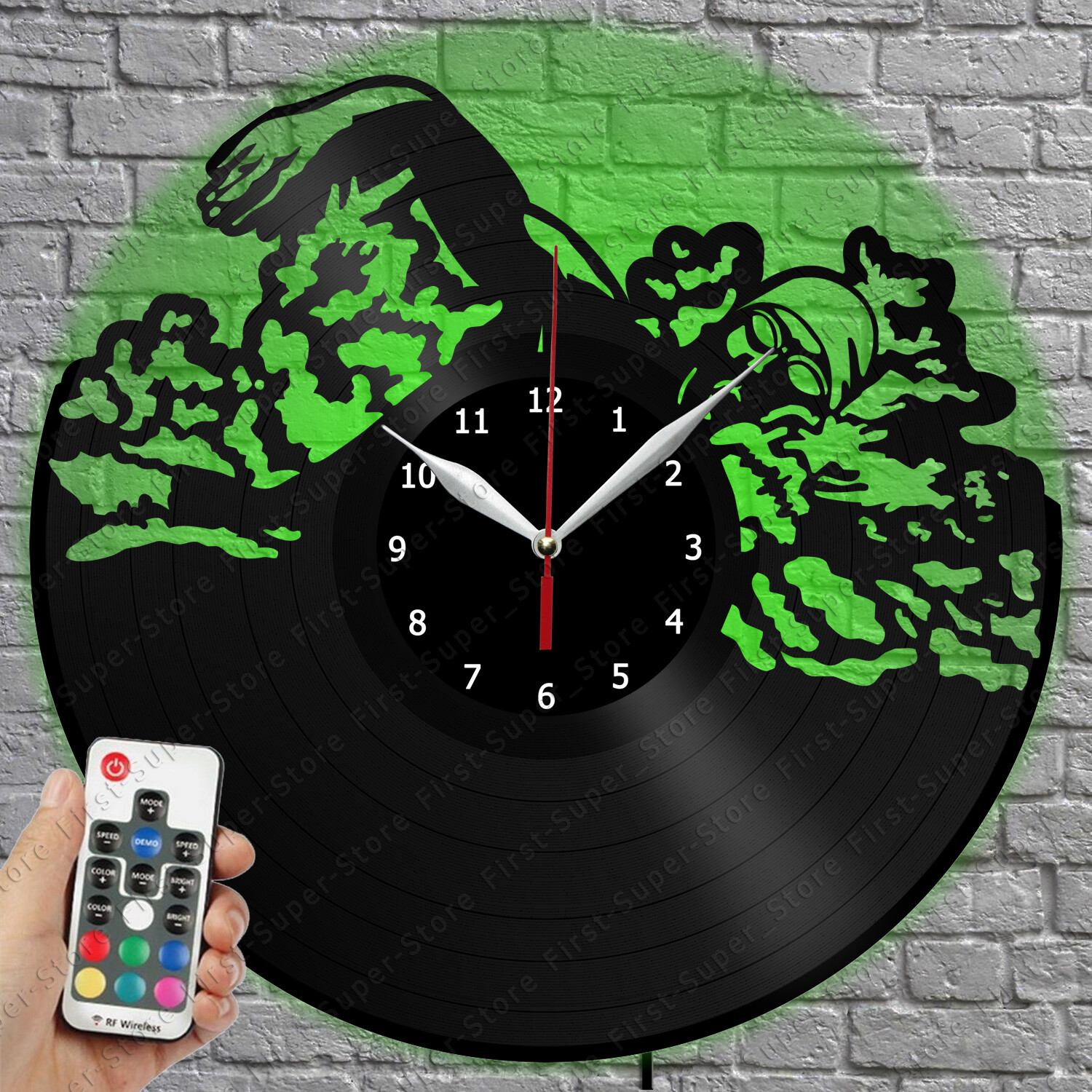 LED Glow Vinyl Record Wall Clock with Swimming Light Effect 1862