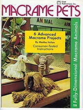 Macrame Pets Book Animals Instructions Patterns Elephant Parrot Mallard Dog 7218