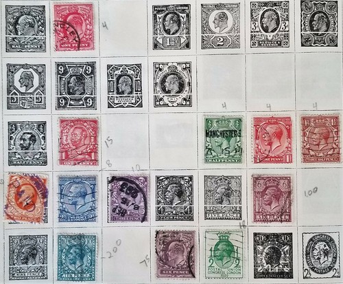 GRAN BRETAÑA 1881 - 1940 (3 fotos) Juego de 29 estampillas con bisagras usadas/como nuevas CV $35 - Imagen 1 de 3