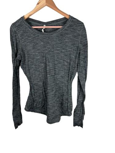 Lululemon Shirt Womens 12 Gray Mile Long Sleeve Running Athleisure Training Top - Picture 4 of 15