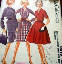  LOVELY VTG 1960s DRESS McCALLS Sewing Pattern 13/33 FF