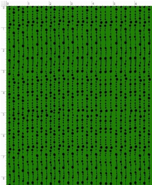 NEW Loralie Design - Christmas Beaded Curtain - Green Quilting & Crafting Fabric - Image 2 of 4