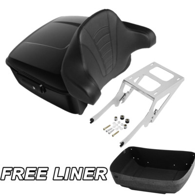 King Pack Trunk Pad Two Up Rack For Harley Tour Pak Deluxe FLDE 18-23 19 Black