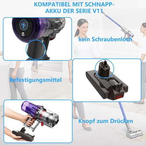 V11 Batteria Compatibile Con Gli Aspirapolvere Dyson SV15/SV16/V11 Outsize,Torqu - Foto 3 di 12