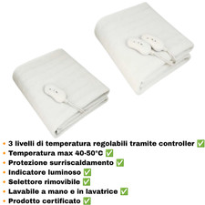 Scaldasonno Letto Singolo Matrimoniale Elettrico Scaldaletto Termocoperta Timer