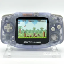 Nintendo Game Boy Advance Glacier Blue GBA Modded IPS V2 Backlit Screen Console