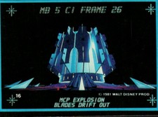 1981 1982 Donruss Tron Movie Walt Disney #16 MCP Explosion Blades Drift Out