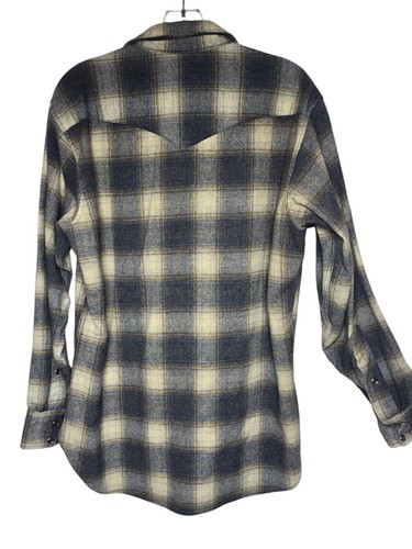 Pendleton Vintage High Grade Western Wear Wool Plaid Pearl Button Up Sz L - Picture 2 of 8