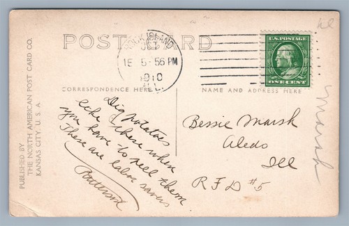 EXAGGERATED POTATOES FARMING ANTIQUE REAL PHOTO POSTCARD RPPC - Picture 2 of 2
