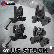 Tactical Fiber Optics Iron Sights 45/90 Degree Offset Flip Up Front & Rear Sight