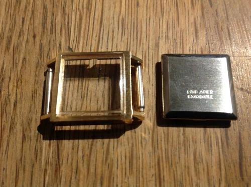 Vintage Watch Case Gold Tone Fond Acier Inoxydable Nos New Old Stock