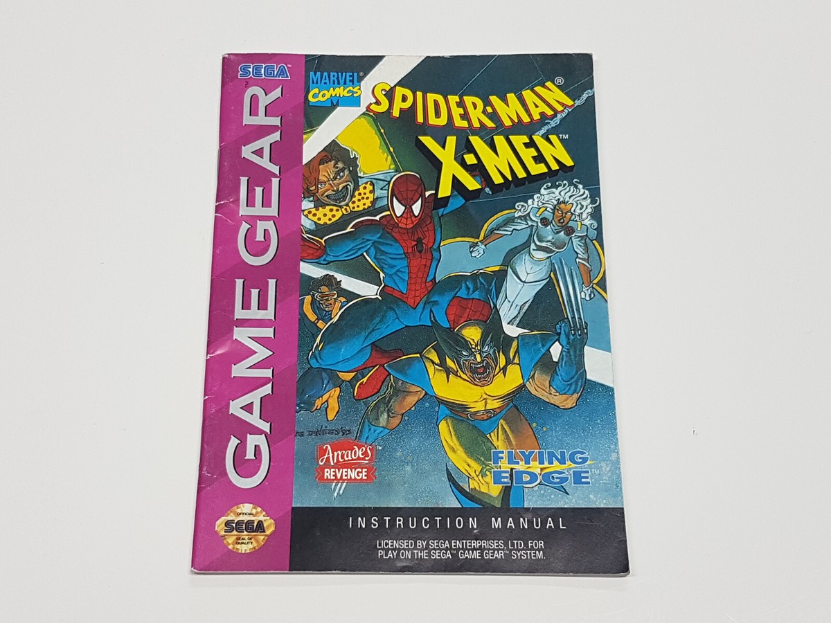 Spiderman X-Men Arcade's Revenge Sega Game Gear Authentic Manual