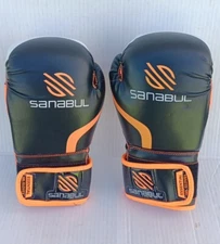 SANABUL ESSENTIAL GEL UNISEX  TRAINING BOXING GLOVES-ORANGE, 8 OZ 