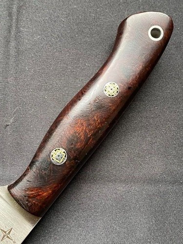 Bark River Mini Aurora CPM3V Desert Ironwood Burl Mosaic Pins Fixed Knife Unused - Picture 7 of 15