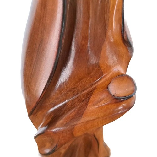 RARE Vtg DAN KARNER 1940s 11.25" Madonna & Child Wood Carving Religous - Picture 9 of 11