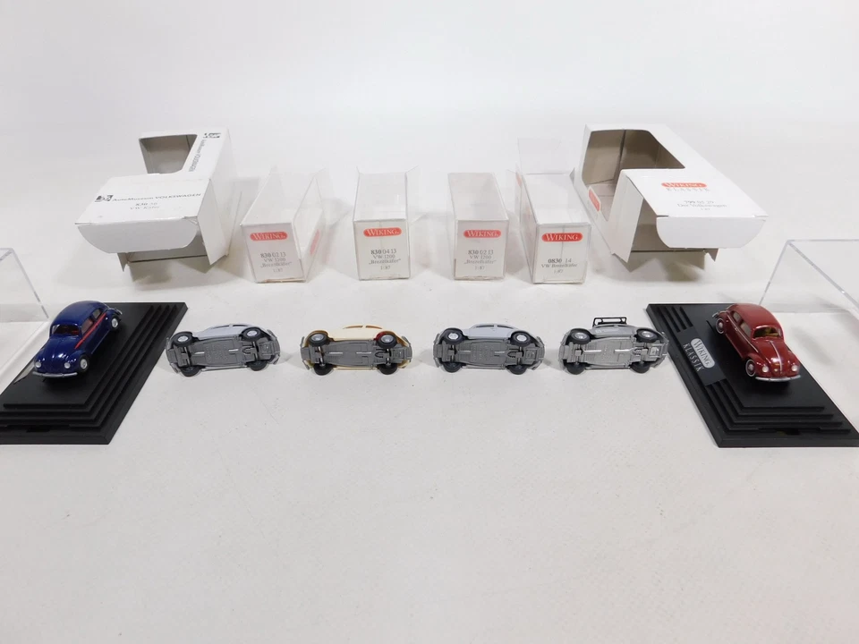 6x wiking H0 1:87 Autovettura VW Käfer / Brezelkäfer: 799+830+0830, Mint + Box # - Immagine 3 di 3