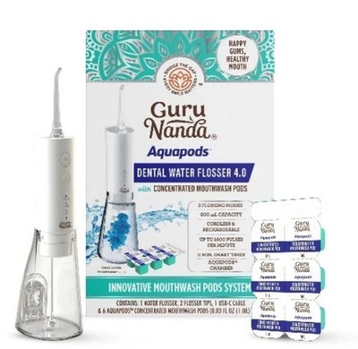 GuruNanda Dental Water Flosser 4.0 with Concentrated Mouthwash Pods - 300mL Tank