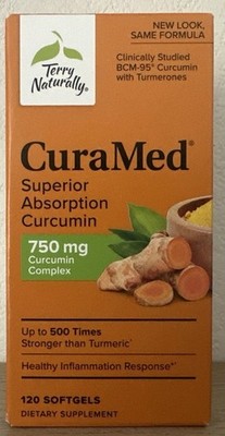 Terry Naturally CuraMed Superior Absorption 750mg Softgels - 120 Count 03/27+