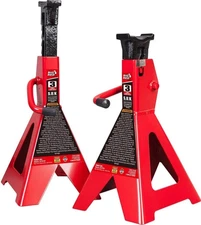 3 Ton BIG RED T43005A Torin Red Steel Heavy Duty Jack Stands: Double Locking
