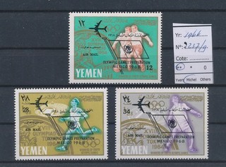 ML08006 Yemen 1968 sovrastampa giochi olimpici ottimo lotto MNH