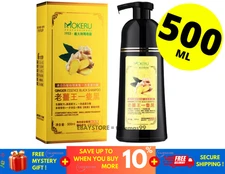 NEW MOKERU Ginger Essence Black Shampoo 500ml-5 Minute Fast Hair Dye Shampoo