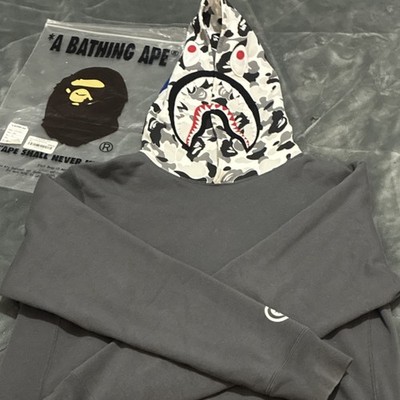 A Bathing Ape BAPE Shark Camo Pullover Fleece *CHARCOAL GREY*  