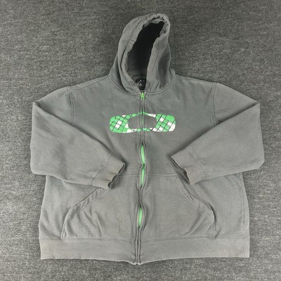 Vintage Oakley Sweater Mens Gray XL Y2K Full Zip Tech Logo