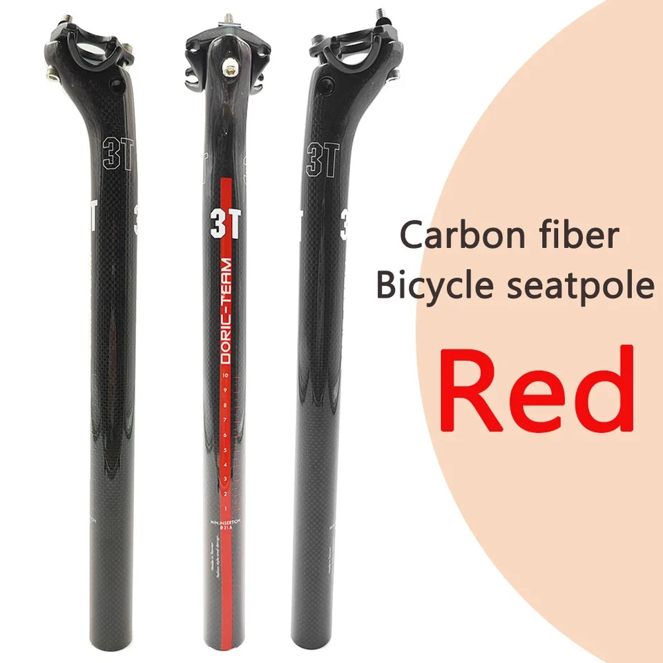 3T Carbon Fiber Seat Tube MTB/Road Bicycle Seat Post 27.2/30.8/31.6x350/400mm - Image 2 of 4