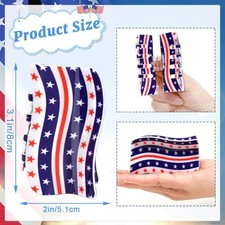 3Pcs American Flag Shaped Claw Clips USA Patriotic 4th Of July Design Hair