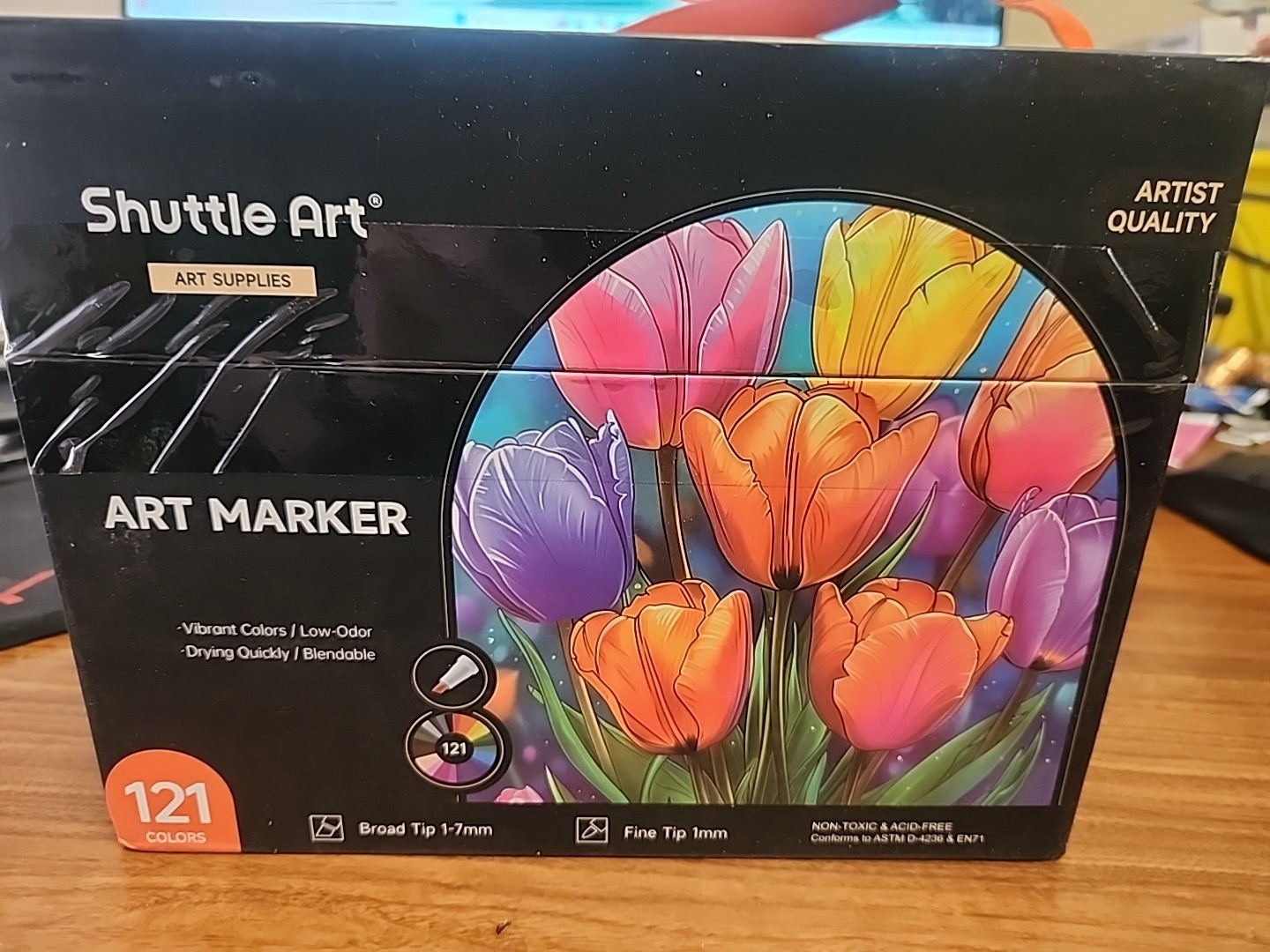 Shuttle Art 121 Colors Alcohol Markers, 120 Colors Dual Tip 