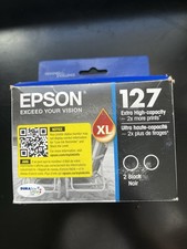 Epson 127 Extra High-Capacity Black Ink 2 Cartridges Best By 08/2027
