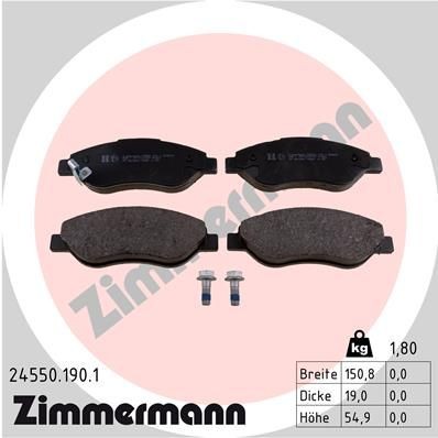Zimmermann Bremsbelagsatz, Scheibenbremse 24550.190.1 FüR Opel-image
