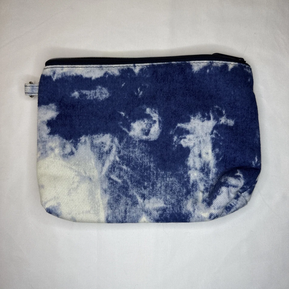 Thirty-One New Horizons Tote Zipper Pouch bundle Purse Matching Set Tie-dye Blue - Image 2 of 4